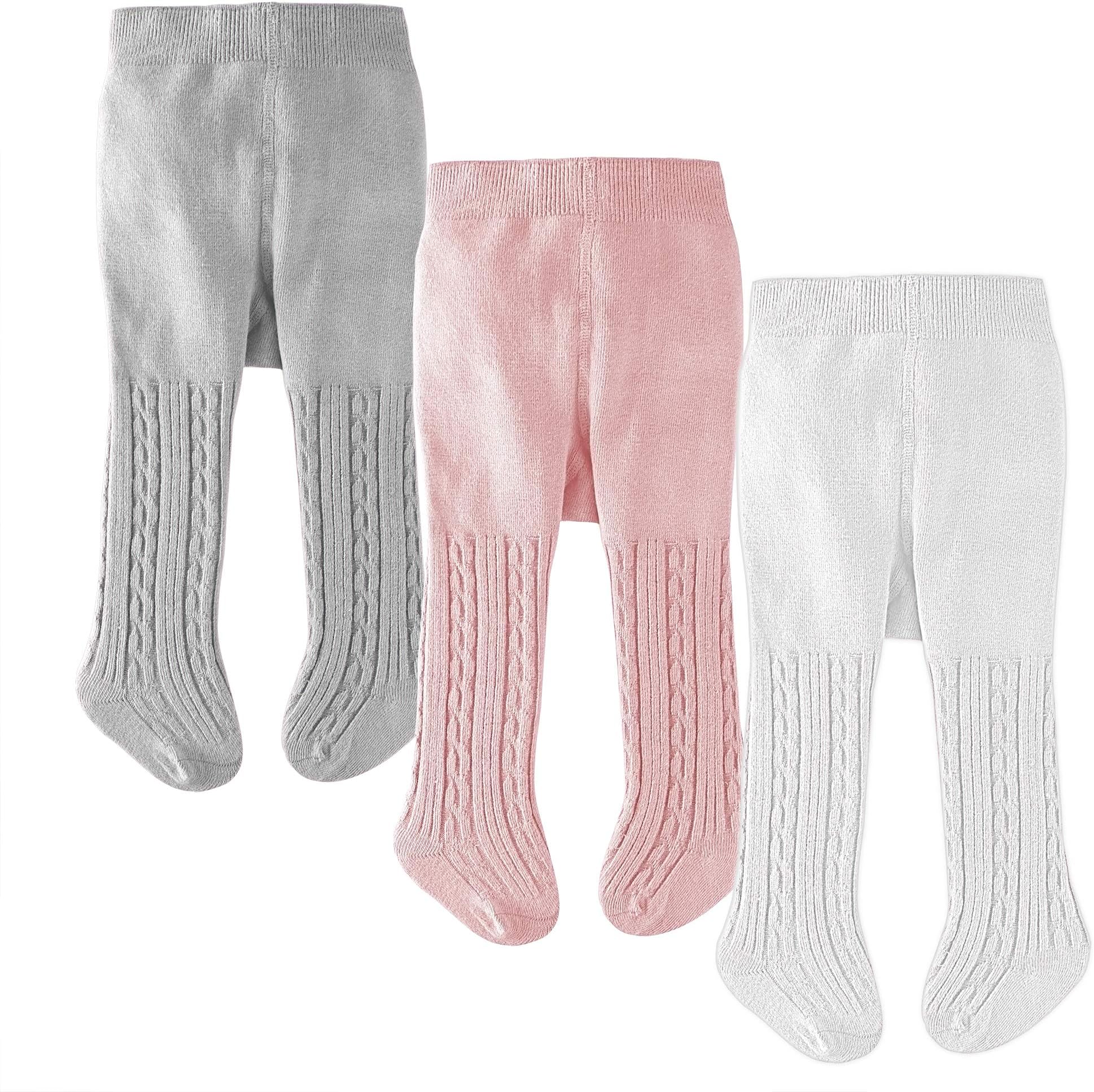 Baby Girls' Slaixiu Cotton Baby Tights Cable Knit Seamless Toddler Leggings Pants Stockings