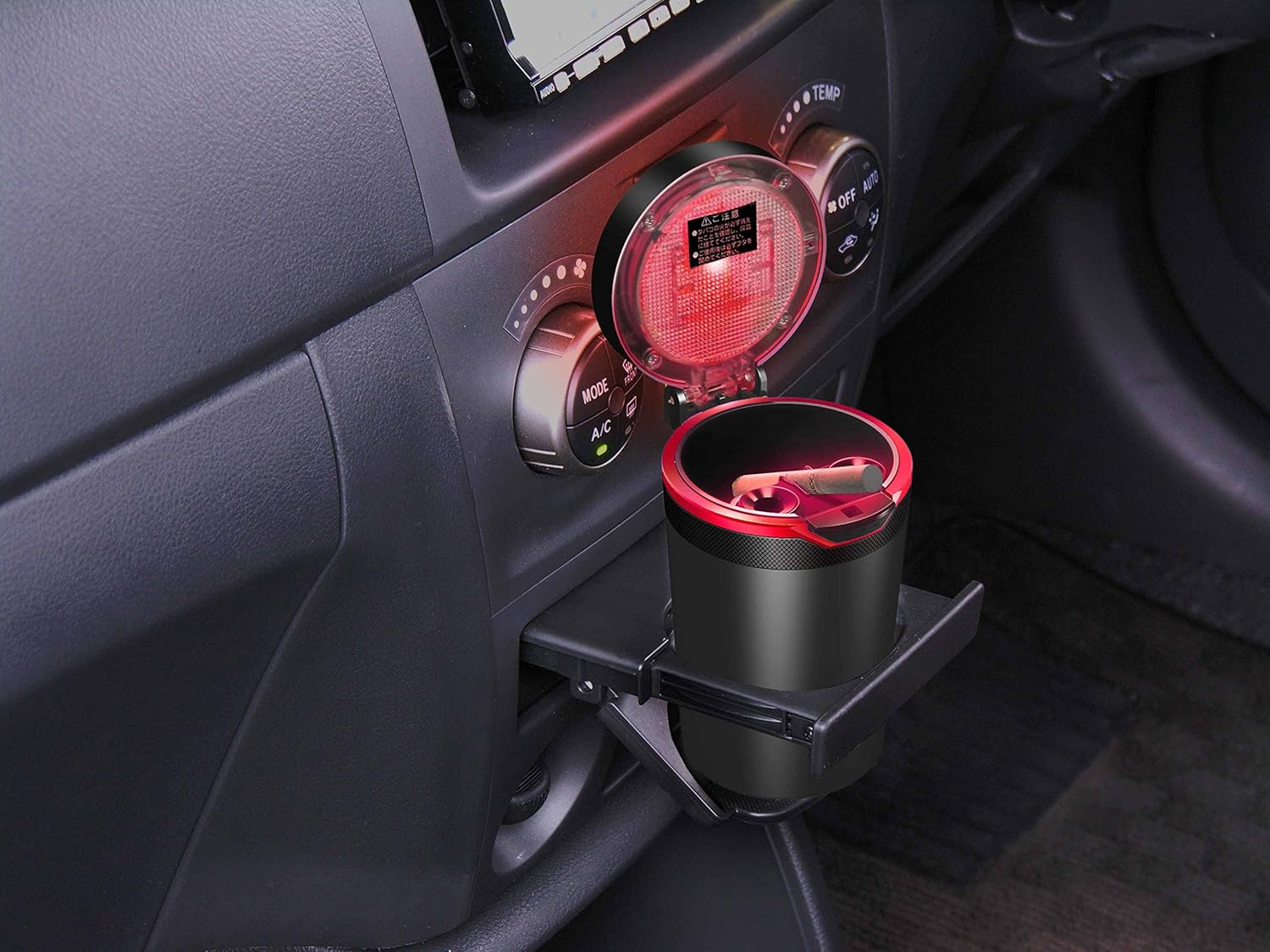 Amazon 星光産業 灰皿 車用 ソーラーリングアッシュ ドリンクホルダー型 ブラック Led付き Ed 1 車 バイク 車 バイク