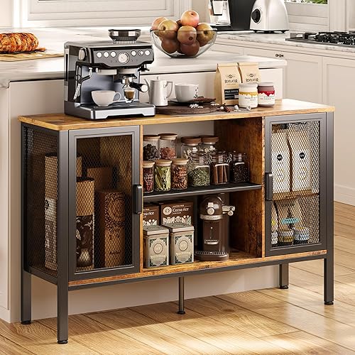 Gizoon Small Coffee Bar Cabinet With Storage, Farmhouse Sideboard