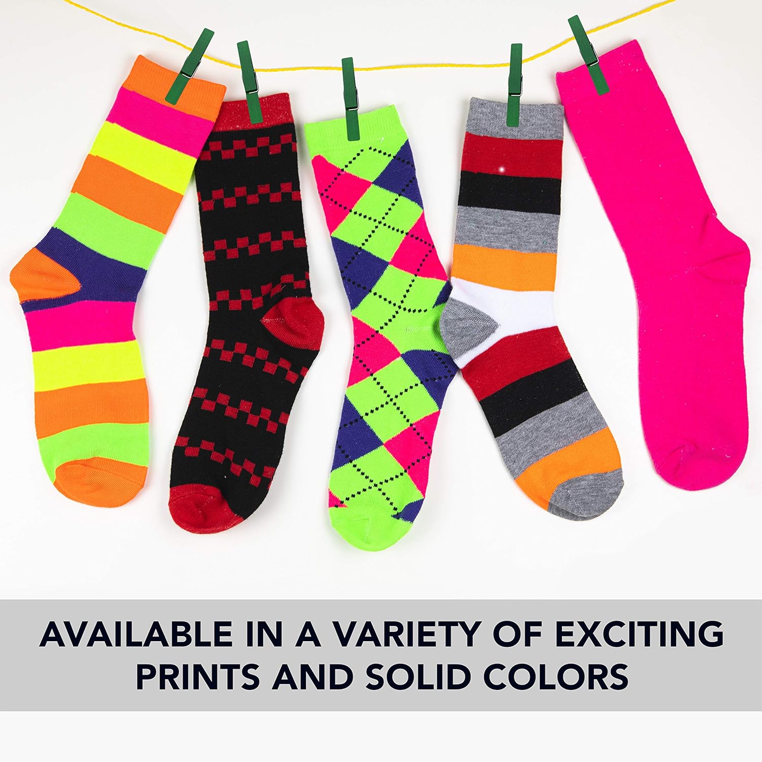6 Pairs Women’s Colorful Cotton Crew Socks Casual Argyle Patterned Fun Socks for Girls Debra Weitzner at  Women’s Clothing store