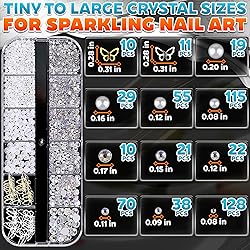 520 Pcs Nail Rhinestones for Nails - Bow Nail