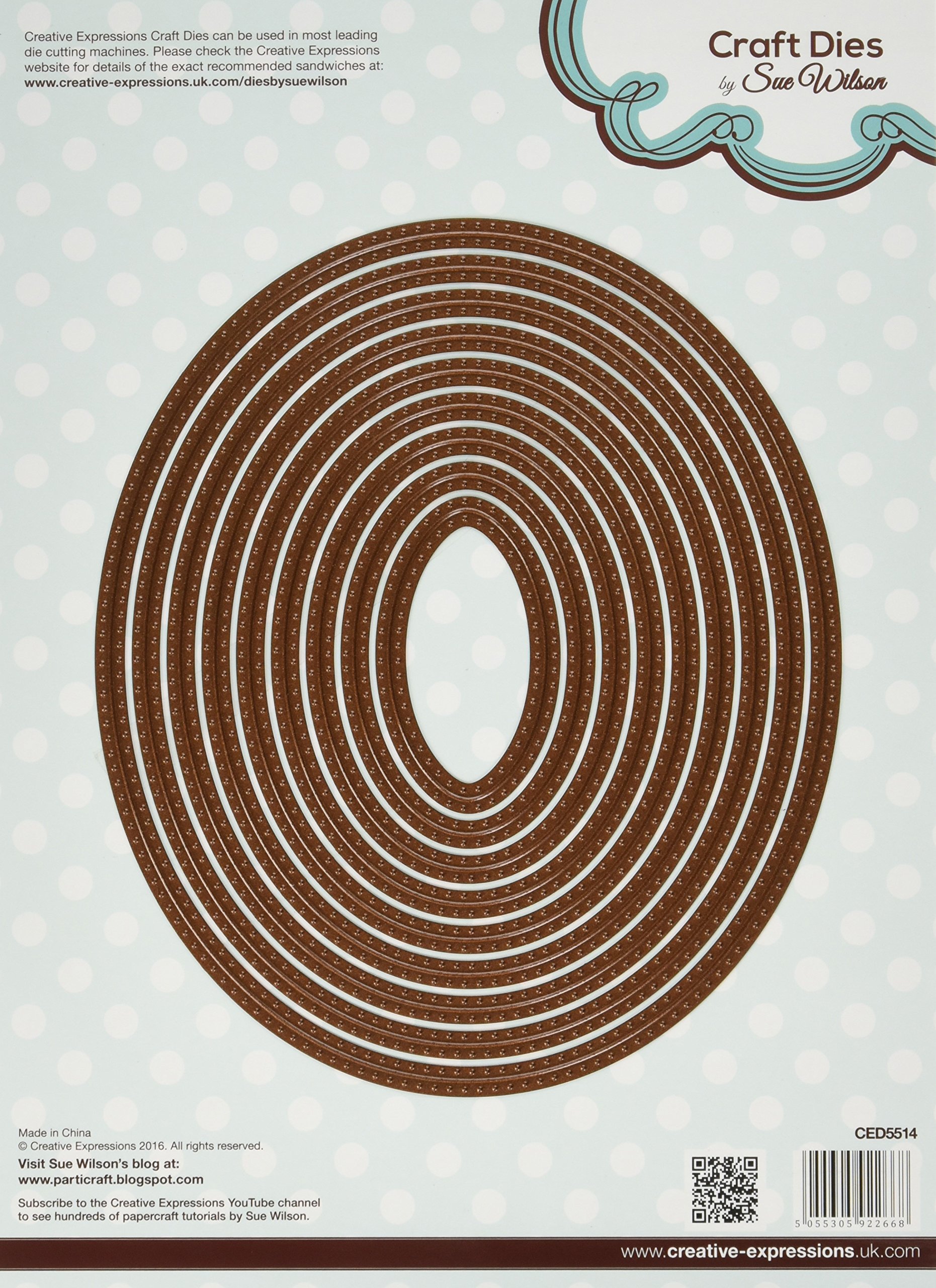 Sue Wilson Noble Double Pierced-Ovals, Metal, 9 die Set