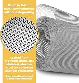 BLOSTM 304 Stainless Steel Wire Mesh Roll 30cm x 1m Rustproof 1mm Openings view 3