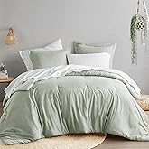 Comfort Spaces Twin Comforter Set - 2pcs (1 Microfiber Comforter & 1sham) Farmhouse Bedding Comforter for All Seasons Boho Bedding Set, Lightweight Solid Bed Comforter Sets, Twin/Twin XL, Sage Green