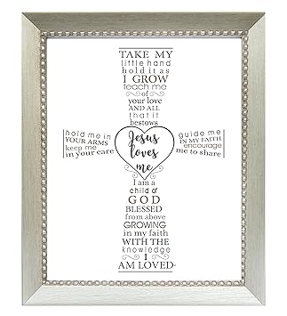 silver christening frame
