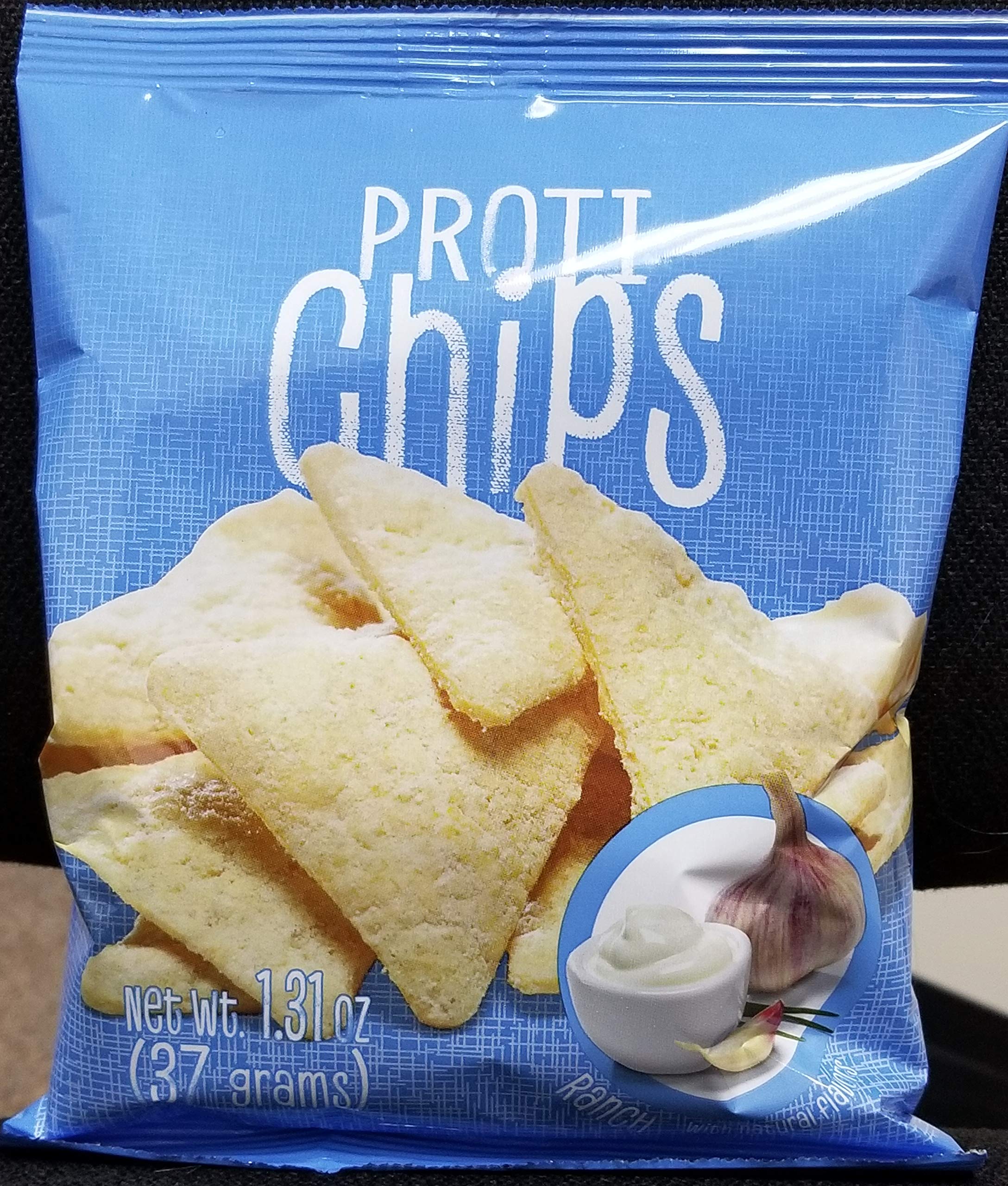 Proti Fit - Ranch Proti Protein Chips, 15g Protein, Low Calorie, Low Fat, Low Carb, High Fiber, Gluten Free, Healthy Snack Chips, 7 Single Serving Bags (Ranch)