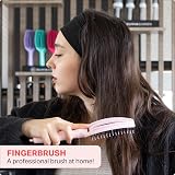 Olivia Garden Fingerbrush Care Iconic Small Pink Detangling Brush Boar Nylon view 8