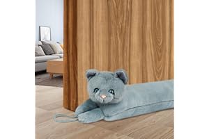 NABOWAN Under Door Draft Stopper 32 inch - Adorable Cat Heavy Duty Under Door Draft Blocker for Door & Window, Animal Draft Stoppers for Bottom of Door
