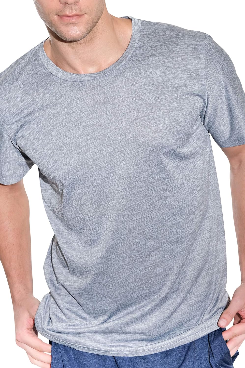 5 Pack: Men’s Dry-Fit Moisture Wicking Active Athletic Performance Crew T-Shirt at  Men’s Clothing store