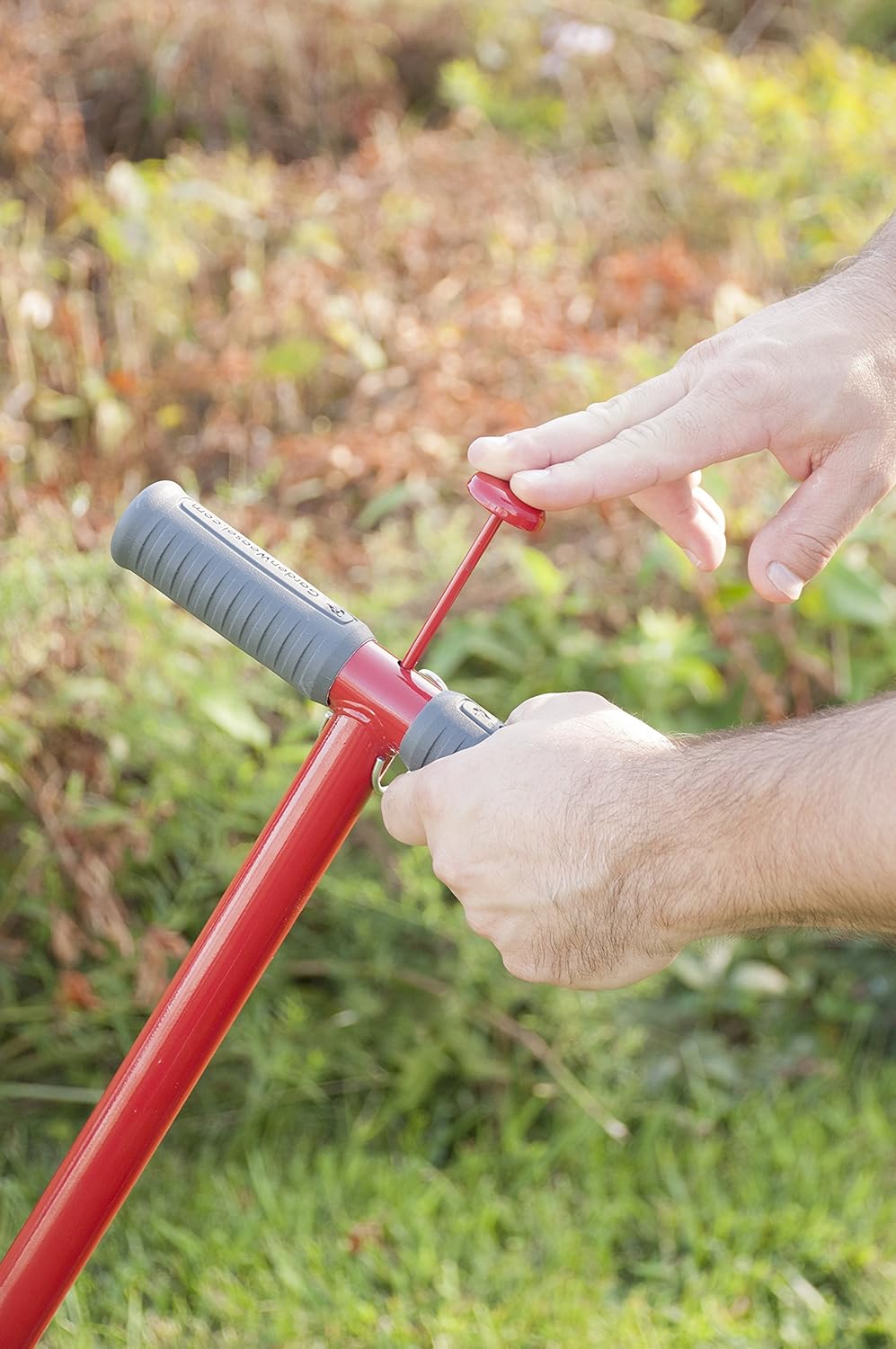 Garden Weasel Step and Twist Hand Weeder, Chemical Free Weeding, 36” Long, Red & Silver : Garden & Outdoor
