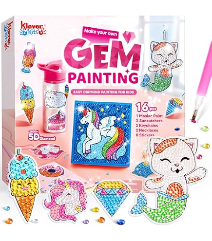 Kit D’art à Pois Klever Kits – Autocollants Sans Bazar Pour Enfants De 3 à 7 Ans, Licornes Et Princesses