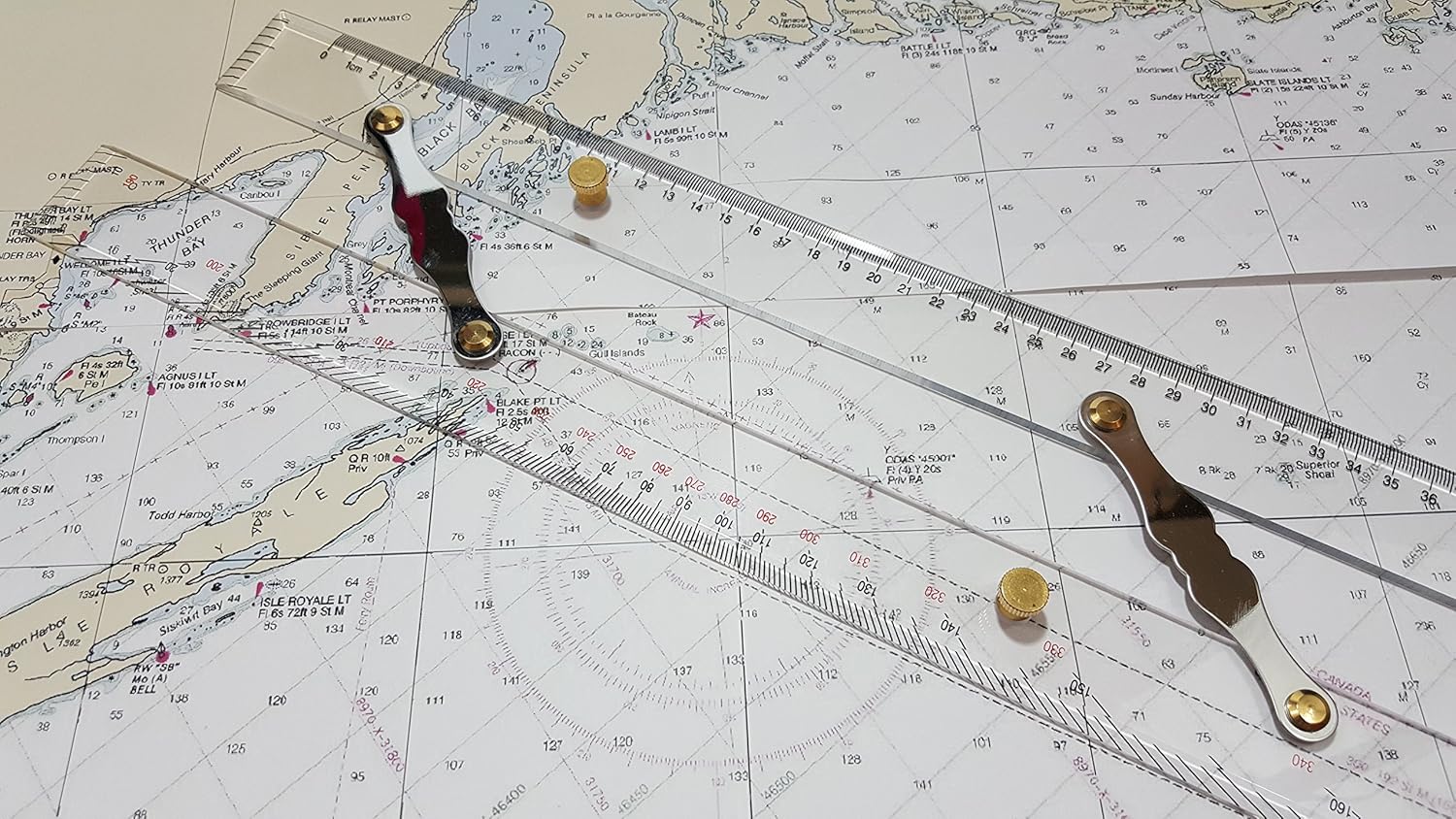 Parallel Ruler by Ferocious Viking for Navigation on Sea Charts with