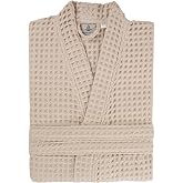 100% Cotton Waffle Kimono Bathrobe for Men &amp; Women, Cozy Leisurewear with Functional Pockets, Comfortable Robe for Relaxation