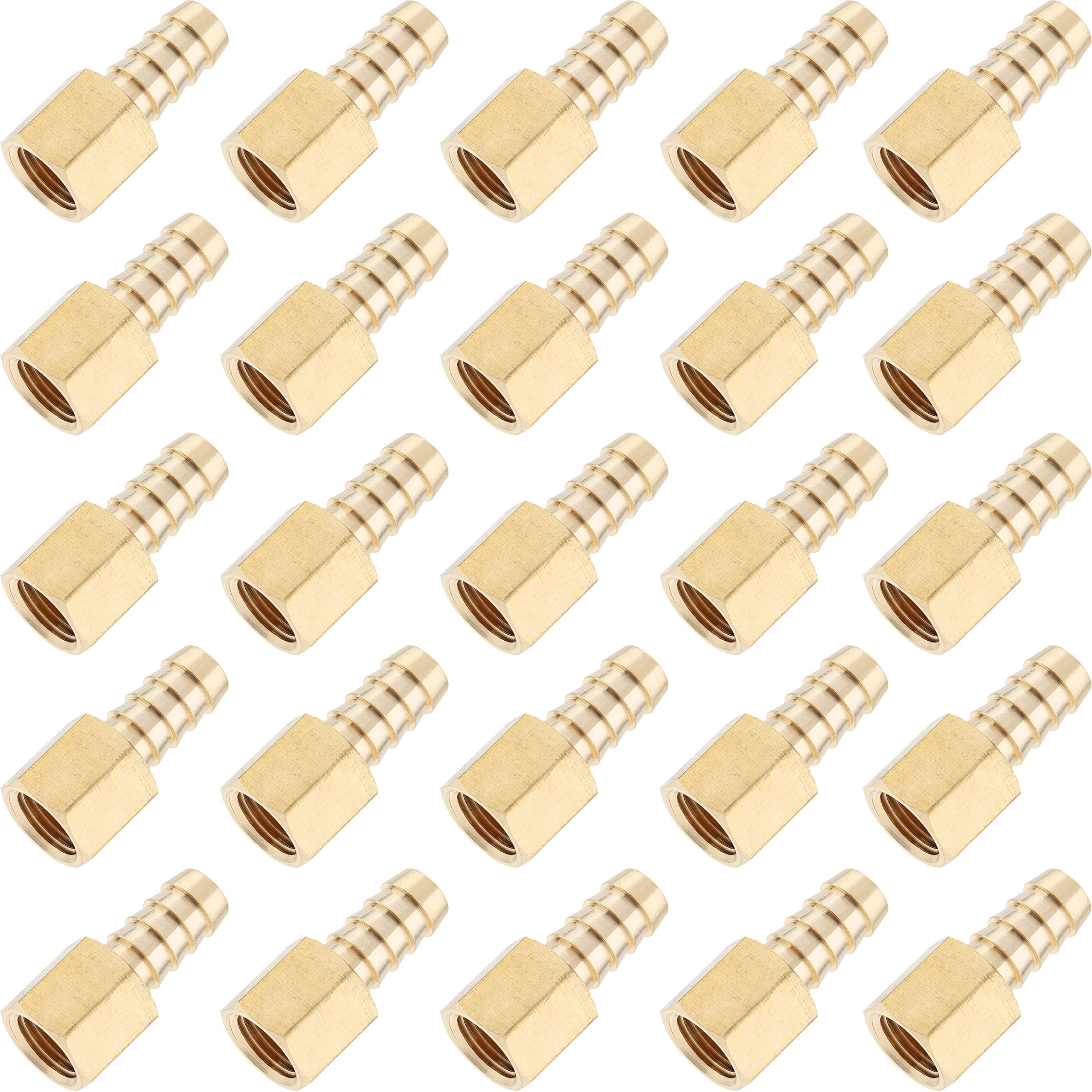 LTWFITTING Brass BSP Fitting Coupler/Adapter 1/4-Inch Female BSPP x 10mm Hose Barb(Pack of 25)