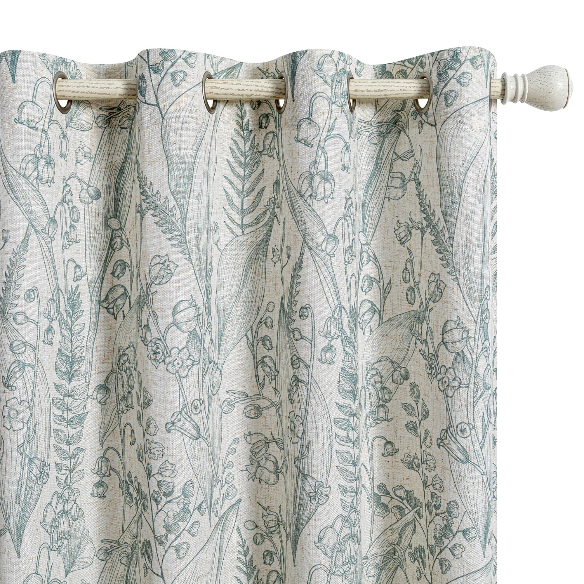Photo 1 of MEETSKY 95 Inch Curtains Farmhouse Light Filtering Half Privacy Window Drapes for Patio Door Dining Room Linen Texture Fabric Draperies Soft Touch Grommet Window Treatments, 52" Wide, Sage
