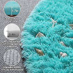 ONASAR Blue Round Area Rug 4ft, Soft Bedroom Circle