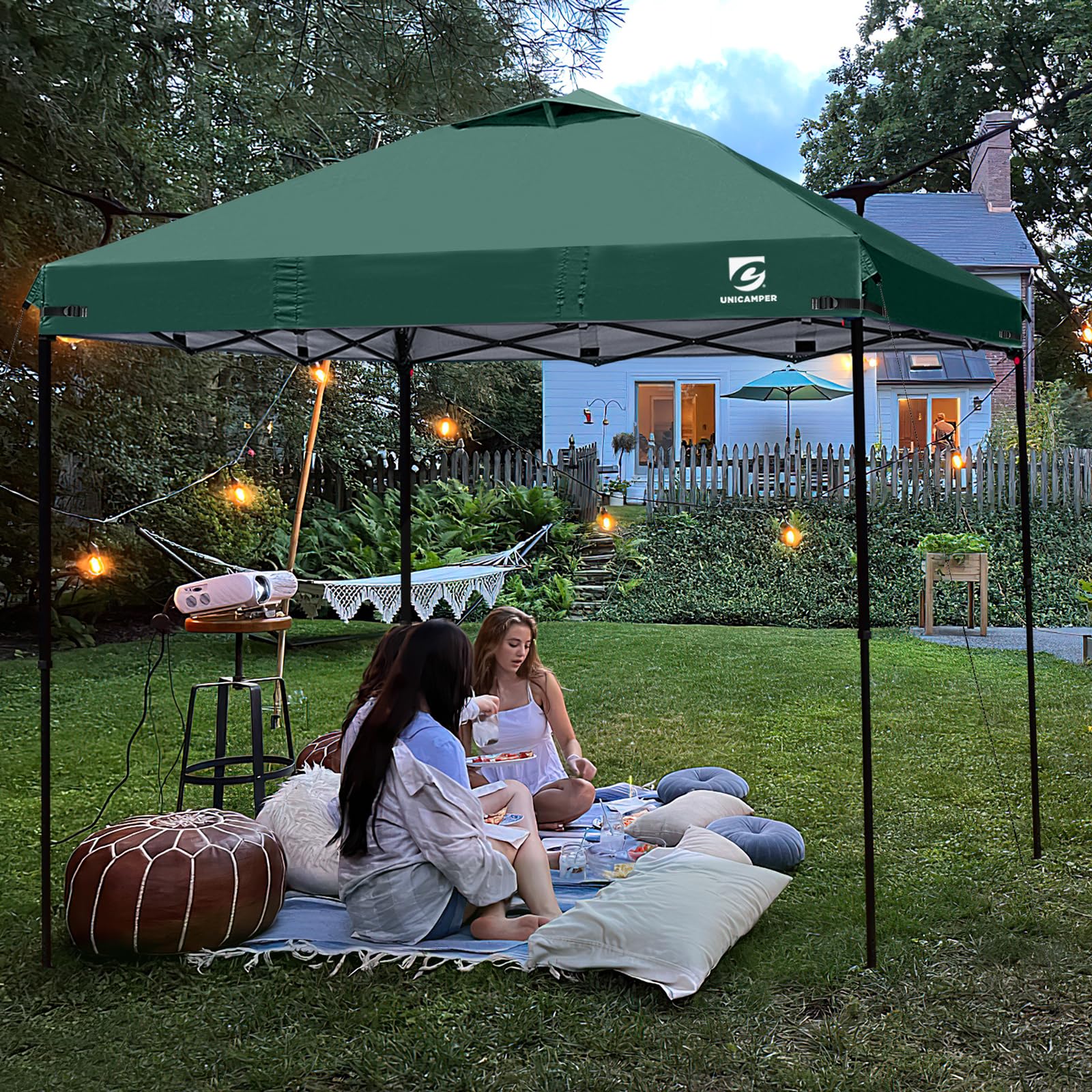 Condition photo showing As Is for 10x10 pop up canopy replacement top cover with air vent for straight leg canopy tent, waterproof for