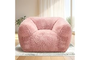Homguava Giant Bean Bag Chair for Adults,Large Bean Bag Sofa with Armrests&Stuffed Memory Foam,Big BeanBags with Filler,Plush Bean Bag Couch Comfy Lazy Sofa for Bedroom,Living Room (Extra Large,Pink)