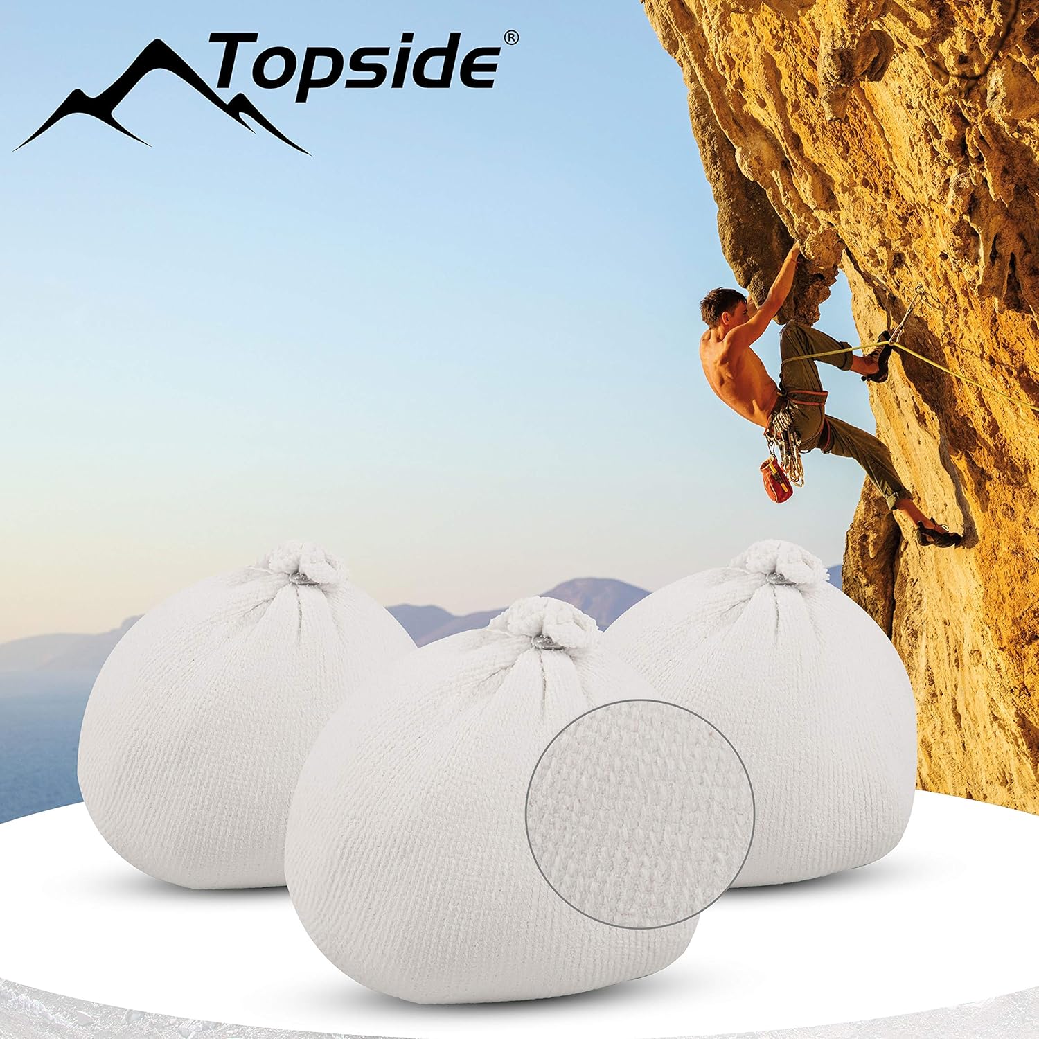 TOPSIDE Bolas de Magnesio de 56g para Escalada, Gimnasia, Crossfit y Levantamiento de Pesas