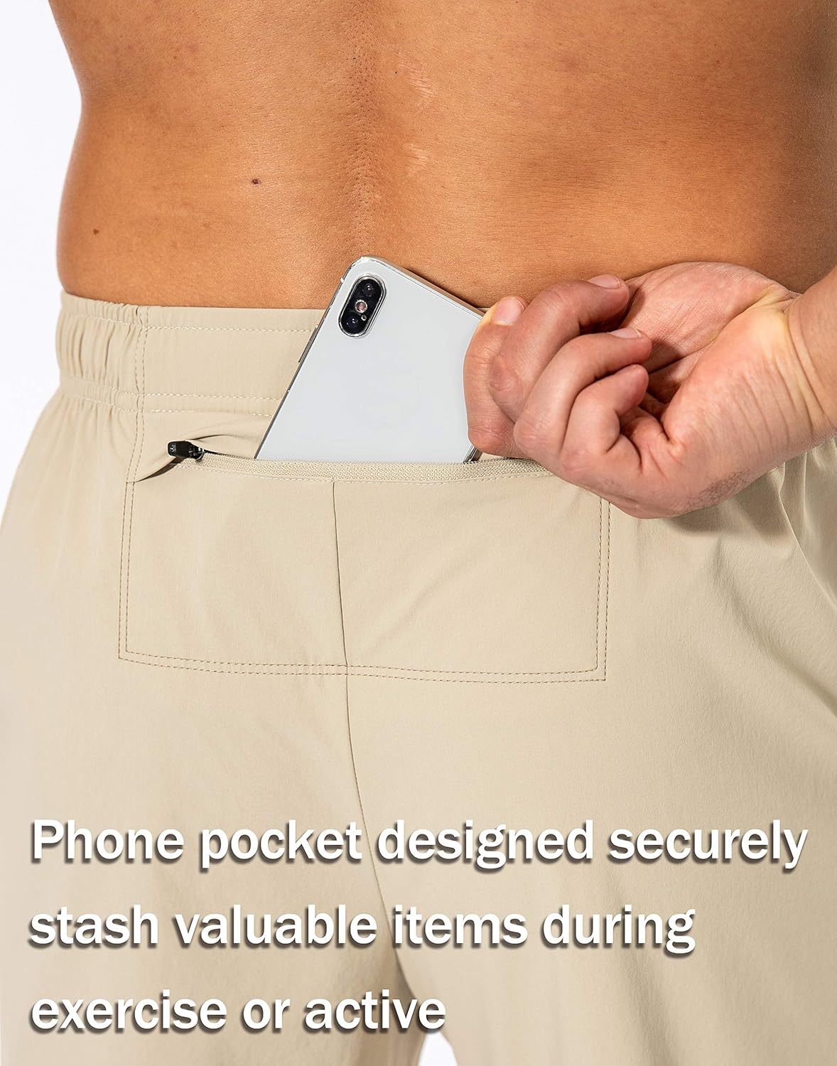 Pudolla Men's Workout Athletic Pants Elastic Waist Jogging Running Pants for Men with Zipper Pockets: Clothing
