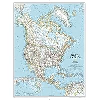 National Geographic North America Wall Map - Classic - Laminated