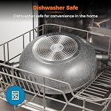 Tower Cerastone Induction Wok Pan 30 cm with Glass Infuser Lid Graphite view 7