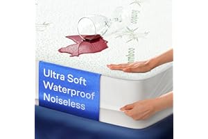 NIAGARA SLEEP SOLUTION 100% Waterproof Queen Mattress Protector - 360 Pad Protection Against Spills, Stains & Accidents for Parents & Pet Owners - Noiseless & Cooling Viscose Made from Bamboo (Green)