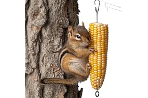 OQUQO 2PCS Squirrel Feeder for Outside, Hanging Corn Cobs Holder for Squirrels Chipmunk