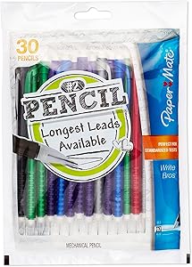 Paper Mate Write Bros Mechanical Pencils, 0.7mm, HB #2, Assorted Colors, 30 Count