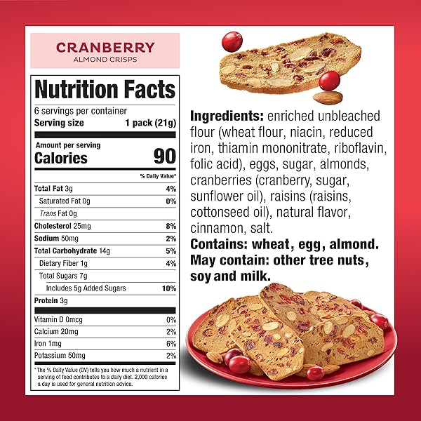 NONNI’S, CRANBERRY THIN ADDICTIVES, 4.4 OUNCE