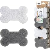 Vigar Pets Scrubber Sponge Set for Pet Bowls, Set of 4, Gray | Bone-Shaped, Non-Scratch Dish Sponge, Dog and Cat Feeding Bowls, Double-Sided, Reusable, Cleaning Dishes and Pet Plates