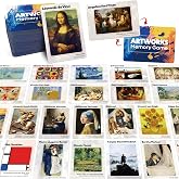 80 PCS Artwork Matching Game, 40 Famous Painting Memory Cards Bilingual Language Picture Match Game, Educational Learning Toys Enhance Memory &amp; Matching Skills for Kids Ages 3 and Up
