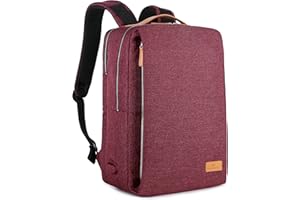 Nordace Siena Smart Backpack with USB Charging - 15.6 Inch Laptop Backpack, 19L Daily Backpack for Travel, Everyday, or Work (Red)