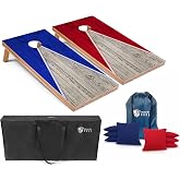 Tailgating Pros Lightweight Pyramid Design Cornhole Board Set w/LED Ring Lights - 4'x2' Regulation Cornhole Game