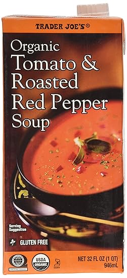 Amazon Com Trader Joe S Organic Tomato Roasted Red Pepper Soup Packaged Tomato Soups Grocery Gourmet Food