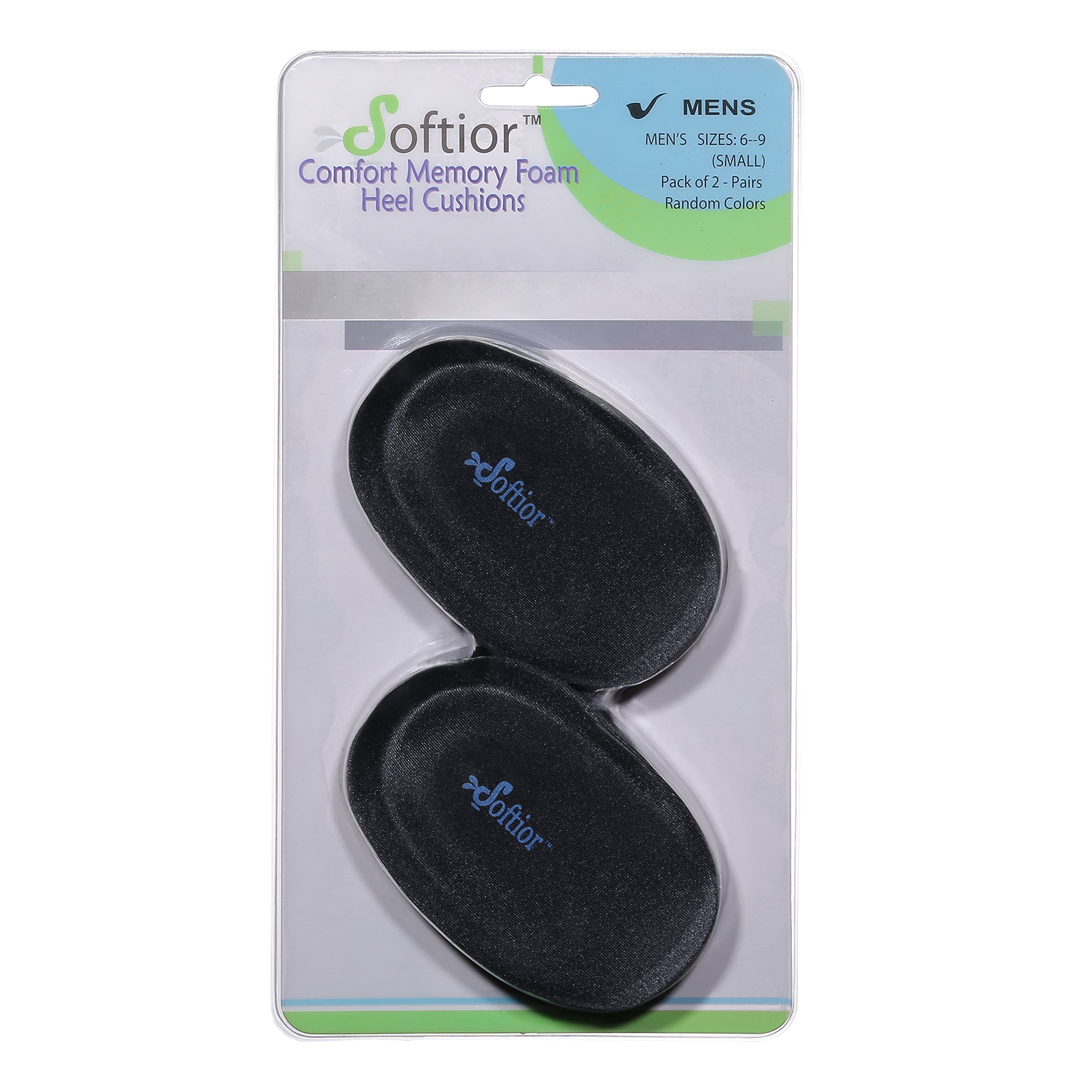 Softior Comfort Memory Foam Heel Cushions for Flat Walking Shoes, Pack 3Pairs (M
