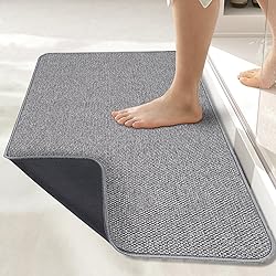 Bath Mat,Ultra Thin Bathroom Rugs,Rubber Bath Mats