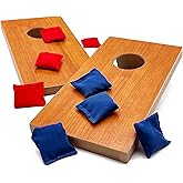 Super Fun MINI Kids Portable Tabletop Cornhole Set. Two 10.5" x 5.25" Boards with 4 Red & 4 Blue Double Lined Bags. Great Slumber Party, Sleepover, or Birthday Party Bag Toss Game for Your Child