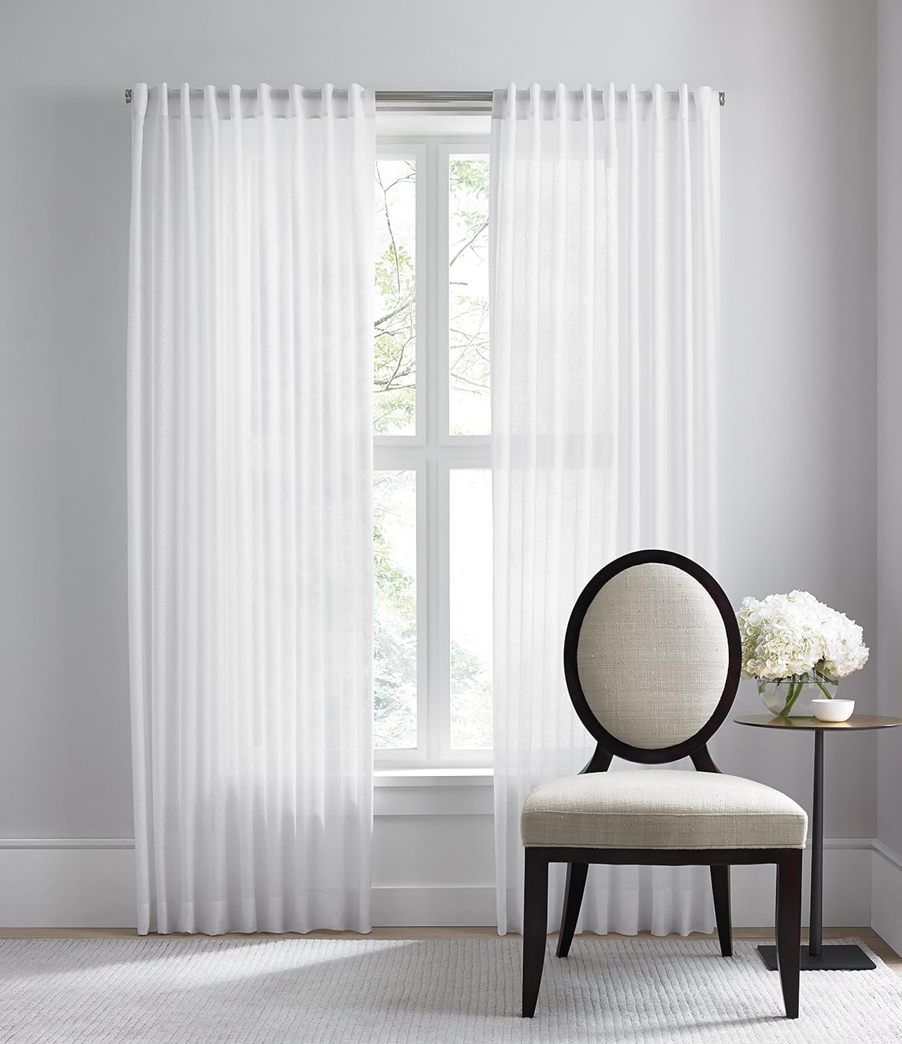 Amazon Com Barbara Barry Dotted Sheer Curtain With Rod Pocket And