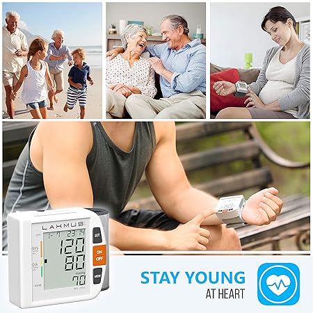 Amazon.com: Lakmus Blood Pressure Monitor Cuff Wrist - Digital BP Monitor FDA Approved - Fully Automatic Accurate Wrist Blood Pressure Monitor for Home ...