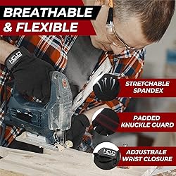 HANDLANDY Mens Work Gloves with Grip, Padded Safety