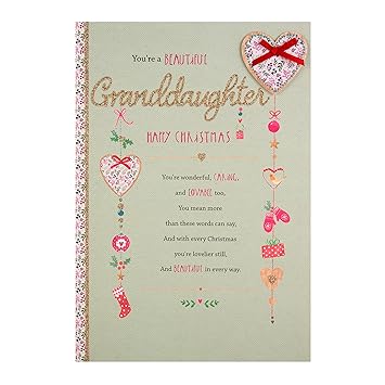 Hallmark Medium Grand Daughter Caring And Lovable Christmas Card Amazon In Office Products