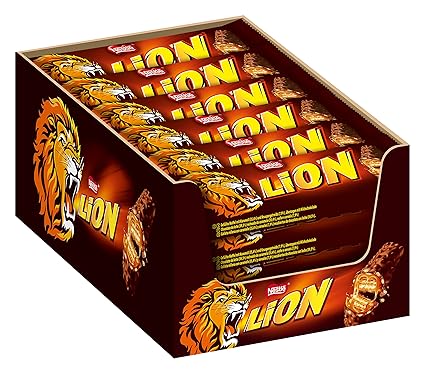 Nestlé LION Schokoriegel mit Karamell, bissiger Snack, knackige Schokolade & knusprige Crisps, Karamellfüllung, das besondere