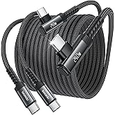 USB C Cable 240W [2-Pack 10ft],Right Angle Fast Charging Cord PD3.1 Type C Cable Fast Charge for iPhone 17/16 Pro Max Plus, M