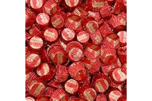 CRAZYOUTLET REESEScups Miniatures Milk Chocolate Peanut Butter Candy, Red Foils, Bulk Pack 2 Pounds (About 70 Count)