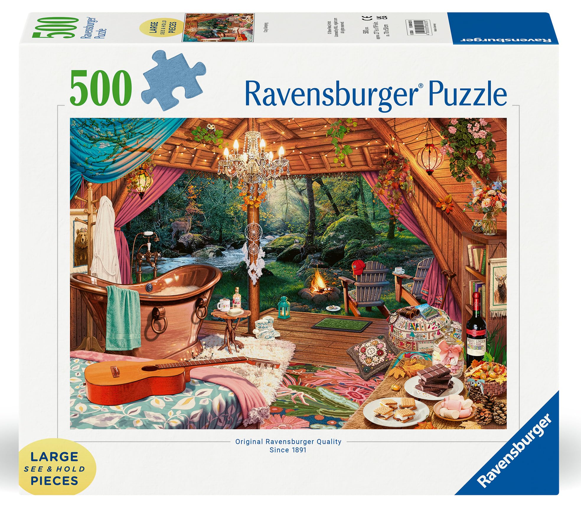 Ravensburger Cosy Glamping 500 Piece Jigsaw Puzzles for Adults and Kids Age 10 Years Up