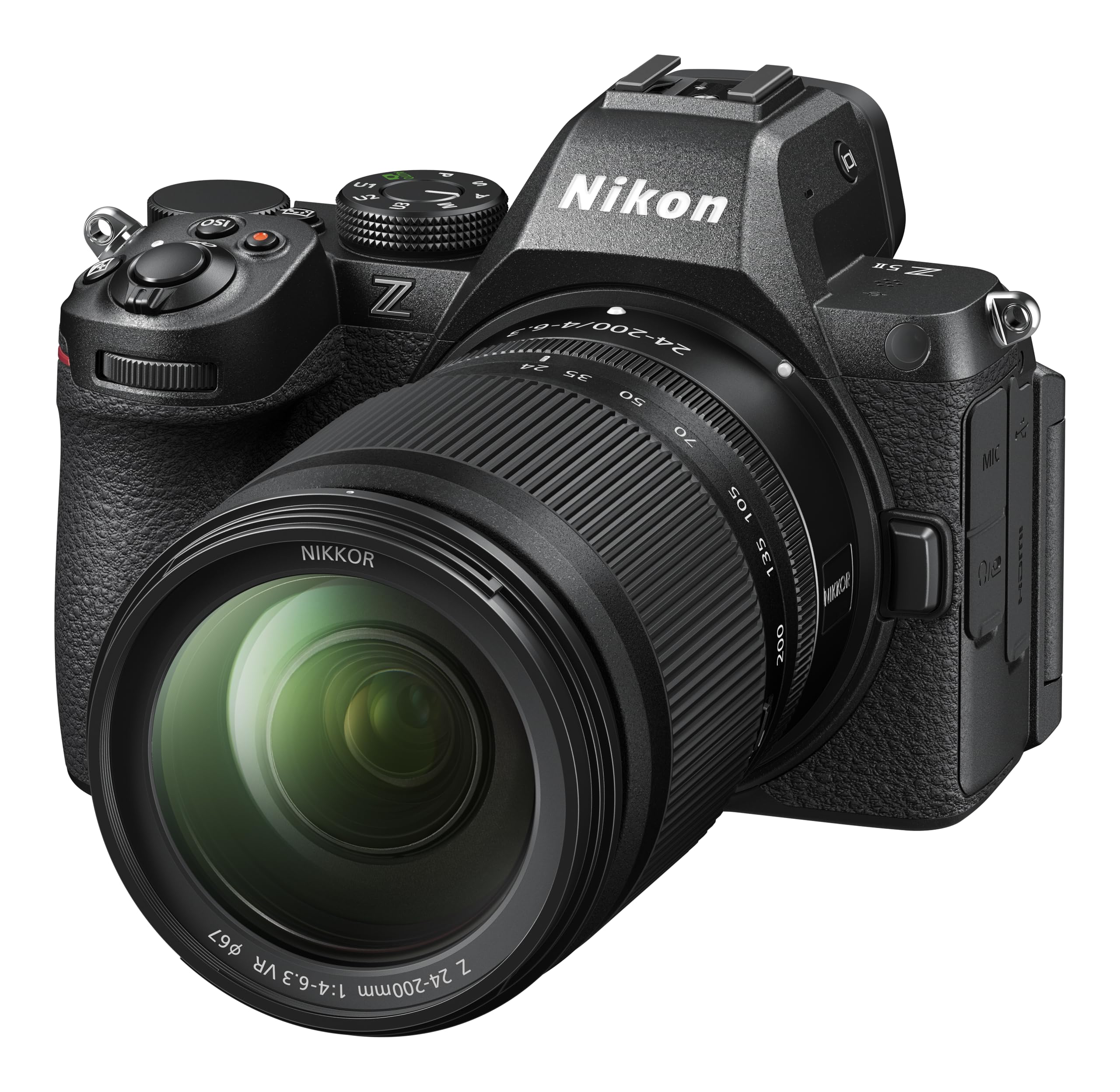 Nikon Z5II + Z 24-200 + Lexar SDXC 128GB, Fotocamera Mirrorless, CMOS FX da 24.5 MP, Pieno Formato, Mirino OLED Quad-VGA EVF, LCD 3.0" Touch, Wi-Fi, BT, Video 4K, Nero [Nital V.I.P.: 6 anni garanzia]