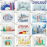 Reginary 12 Pcs Chicago Souvenirs Makeup Bag Travel Gift Cosmetic Bag Trip Favors Chicago City Themed Gifts for Traveller Birthday Christmas Bachelorette Party Favors