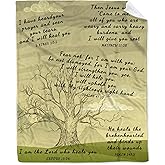 AMITAYUS Tree Healing Scripture Bible Verse Fleece Throw Sympathy Prayer Blanket Religious Christian Inspirational Gifts for Women Friends - 40''x50''