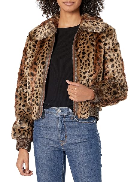 Contemporary fit bomber jacket leopard print